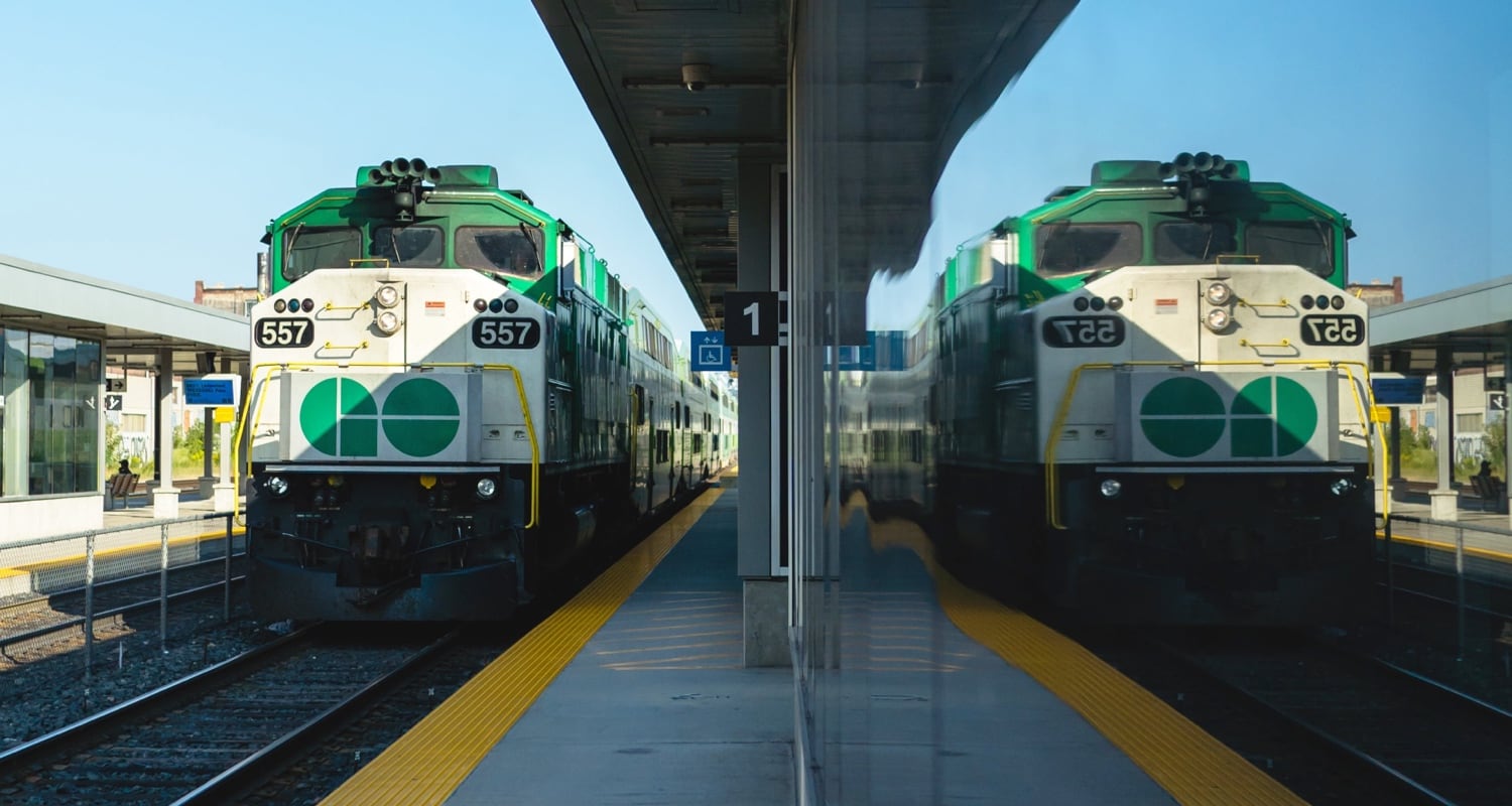 Go Train pulling into station