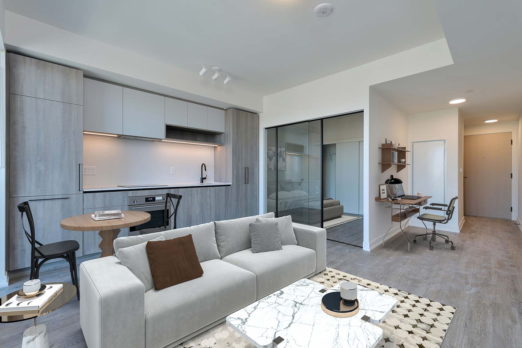 House 1608 of Assembly living room and kitchen 1608